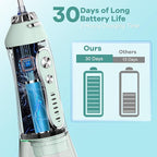 H2ofloss Water Dental Flosser Teeth Pick: Portable Cordless Oral Irrigator with 5 Modes, 300ML Rechargeable Travel Irrigation Cleaner IPX7 Waterproof Electric Flossing Machine for Teeth Cleaning Green
