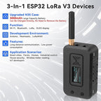 Meshnology 1 Set ESP32 LoRa V3 Module Board with 915 MHz Antenna + 3000mAh Battery + Protect Case - WiFi Blue Tooth SX1262 CP 2102 0.96” OLED Display Type C for Ar duino Meshtastic IOT (N35, Black)