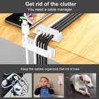 Cable Management Clips, 20Pcs Cable Organizers Wire Clips Cord Holder for TV PC Ethernet Cable Desk Home Office (White)