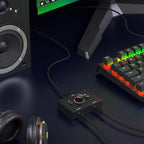 Y.D.F 3.5mm Stereo Audio Switch (2 in 1 Out) Audio Switcher Passive Speaker Headphone Manual Selector Splitter Box Audio Sharing for PC Phone Laptop Headphone