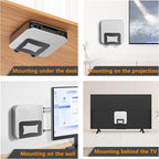 Adjustable Small Device Wall Mount Holder for Apple TV,ROKU,Router,Cable Box,Fire TV,Modem and Other Media Players, Universal Metal Bracket with Adhesive Tape & Screws Fits for 0.9"-1.8" Thick Devices