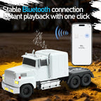 WSTER American Truck Bluetooth Speaker with HD Sound, TWS Pairing, LED Party Light, Operation Panel, Built-in Mic, Portable Car Model Speaker for Parties, Beach, Outdoor Activities (White)