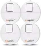 EVA LOGIK Modern Ultra-Thin Window Alarm with Loud 120dB Sound and Vibration Sensors Compatible with Virtually Any Window, Glass Break Alarm Perfect for Home, Office, Dorm Room- 4 Pack