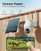 ZUMIMALL 4G LTE Cellular Security Camera, No WiFi Outdoor Camera Wireless, Solar Powered Off Grid Cameras, 360° Live View, 2K Color Night Vision, PIR Motion Sensor, 2 Way Talk, Built in SIM Card