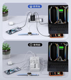 [2-Pack] USB C Wall Charger, 60W USB C Charger Block 5-Port PD Fast Charging Blocks,2USB C+3USB A Multiport Plug,Type C Power Adapter Brick Cube for iPhone 17/16/15/14/13/Pro,Samsung,for Switch（Black）