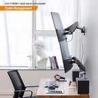 AVLT Dual 13"-32" Monitor Wall Mount fits Two Flat/Curved Computer Screen to Reduce Eye & Neck Strain | Full Motion Swivel Tilt Rotation Height Adjustable Arm | VESA/Cable Management