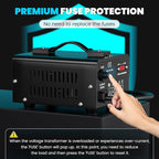 500W Voltage Converter Transformer(110V to 220V or 220V to 110V) Step Up/Down Converter 110/120 Volt - 220/240 Volt w/US Power Cord,Circuit Breaker Protection, LCD Screen Display, Manual Setting