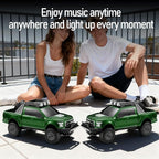 WS-589 Rugged Pickup Truck Bluetooth Replica Speaker – Portable Audio with TWS, LED Party Lights & HD Stereo | Unique Surprise Gift for Music & Truck Lovers (Green)