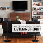 Sanus Wireless Sonos Speaker Stand for Sonos One, Play:1, & Play:3 - Audio-Enhancing Design with Built-in Cable Management - Single Stand (Black) - WSS21-B1