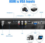 Suprlipy 21.5" FHD Mini LCD Monitor Display Screen 1920x1080 60Hz 16:9 BNC VGA HDMI AV with USB Input Built-in Loudspeaker for CCTV Security Camera DVR PC Game Console