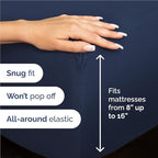 Full Size 4 Piece Sheet Set - Comfy Breathable & Cooling Bed Sheets Set - Hotel Luxury Bedding for Women, Men, Kids, Teens, Boys & Girls - Deep Pockets, Ultra-Soft, Wrinkle Free - Oeko-Tex - Navy Blue