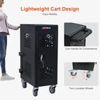 Aokleo Laptop Charging Cart,16 Devices Tablet Storage Carts for pad Up to 16.3" Screen Size, Classroom Computer Mobile Charging Station for Pads, Chromebooks,Laptops, Security Storage(16 Bay-Black)