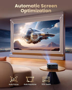 【Official Google TV/4K Supported 】Smart Projector with WiFi & Bluetooth, Outdoor & Home TV Movie Projectors with Voice Control,Auto Focus & Keystone,Compatible with Netflix Proyector WiMiUS K13 Black