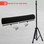 Pyle Microphone Isolation Panel with Height Adjustable Tripod Stand - High Density 2" Thick Foam Sound Dampening Wall - Foldable & Portable Mic Shield for Podcasts, Singing, Recording, Broadcasting