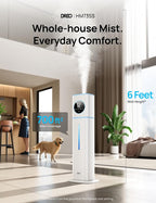 DREO HM735S 11L Smart Humidifier Large Room 700 ft², 100H Cool Mist Air Humidifiers for Bedroom, Top-Fill, Clean Tank Technology, 26dB, Auto Mode, Aroma Box, RGB, Remote & APP Control, Baby, Blue