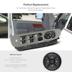 BASIKER Master Power Window Switch and Bezel Driver Side and Window Bezel Passenger Side Replacements for 2002-2010 Dodge Ram 1500 2500 3500, Grey