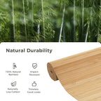 OUZUGIE 1 Pack 96x24 Inch Natural Bamboo Wall Panel – Yellow Burned Pole Wrap Paneling for Walls, Ceilings, Cabinets, Furniture – Ideal for Bedroom, Living Room & Office DIY Decor