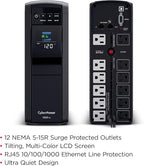 CyberPower CP1350PFCLCD PFC Sinewave UPS Battery Backup and Surge Protector, 1350VA/880W, 12 Outlets, AVR, Mini-Tower; UL Certified