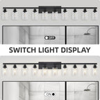 DIKAIDA 10 Light Bathroom Vanity Lights Over Mirror, 65.4inch Black Vanity Lights Fixtures Matte Black Modern Vanity Lights Black Bathroom Wall Lighting for Mirror Bedroom,Living Room