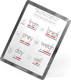 Phonics & Vowel Teams Flashcards with Magic Pens – 180 Reusable Sound Cards with Grooves for Spelling & Reading – Multisensory Learning Tool, Homeschool & Classrooms