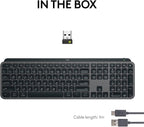 Logitech MX Keys S Wireless Keyboard, Low Profile, Fluid Precise Quiet Typing, Programmable Keys, Backlighting, Bluetooth, USB C Rechargeable, for Windows PC, Linux, Chrome, Mac - Graphite