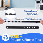 AROIC 60Pcs Silicone Cable Ties, 5-Colors Reusable Cord Organizer for Phone Charger & Data Cables - Home Office Travel Essentials, Under Desk Cable Management, Wire Holder for Computer, Kitchen