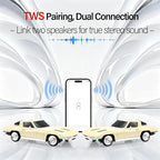 WSTER Retro American Style car Bluetooth Speaker, Portable Wireless Outdoor Speaker, TWS Stereo, Support USB/TF/AUX, Party Bluetooth Speaker with Microphone,Classic car Gifts for Men(Beige)