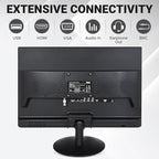 SKitphrati 19 Inch HD (1440 x 900) PC Monitor, Computer Monitor with HDMI VGA AV BNC USB Ports, 60Hz, 5Ms, VESA, Build-in Speakers, LED Display for Laptops and Desktops Office Home