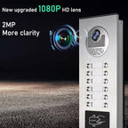 Wired Apartment Video Intercom System,1080P HD Video Doorbell, Compatible with 12 Units 7-inch Touchscreen,Supports Motion Detection,Two-Way Audio,Tuya Smart Home