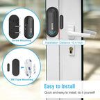 SanJie Door Alarm for Kids Safety with Remote,Wireless Door Chimes When Door Opens for Home/Dementia Patients/Pool,0-120 dB Volume Ajustable 4 Working Modes(2 Remote & 2 Sensor)