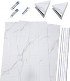 Palisade 78in x 36in x 36in Waterproof Vinyl Corner Shower Surround Kit with Accessories in Urban Glacier