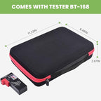 ALKOO Battery Organizer Storage Holder Case Box with Tester Checker BT-168. Holds 136+ Batteries AA AAA C D Cell 9V 3V Lithium (Red)