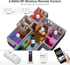 BTF-LIGHTING 2.4G WiFi DR03W RGB SPI Controller Tuya APP/Smart Life/Google Home/Alexa Control Support WS2812B WS2811 WS2815 etc Addressable LED Strip Work with WR01RF RC03RFB RF Remote