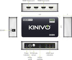 Kinivo HDMI Switch 3 in 1 Out 4K 60Hz (HDR 10, High Speed 18Gbps, IR Remote, HDCP2.2, Dolby Vision, VRR) - 350BN Switcher Compatible with Roku, PS5, Xbox, Apple TV, Nintendo Switch 2, Cable Box