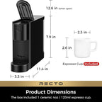 CHULUX RectoCafé Espresso Machine for Nespresso Original Capsule Pod, 20 Bar Professional Italian Pump Coffee Machine, Extra Mini Espresso Maker for Home & Office, Black