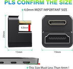 AGVEE 1 Pack (Short Side Inward) 180 Degree Angled Mini HDMI Male to HDMI Female Adapter, U-Shaped 4K@60HZ Converter Coupler Connector Extender for Portable Display Monitor Accessories, Black