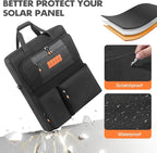 Padded Solar Panel Carrying Case Compatible with Jackery SolarSaga 100W 100X 200W,Travel Solar Panel Storage Bag Fits for ZOUPW 100W 110w 200w with Multi-Pockets & Shoulder Strap