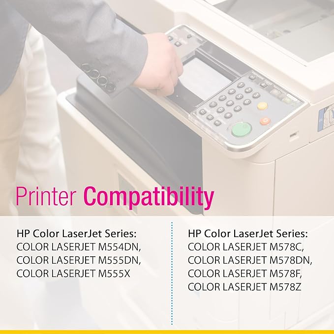 CS Replacement Compatible with HP M578Z Toner Cartridge W2122X to use with M555DN M555X M578C M578DN M578F M578Z (Yellow, 1-Pack)