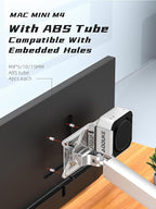 AODUKE Aluminum Alloy Mac mini M4 VESA Bracket, Mac mini 2024 Dock Stand, Mac mini M4 Pro VESA Monitor Arm Extension Plate, Compatible with 75X75/100X100MM Hole Distance-BW-MAX2