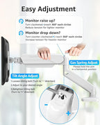 MOUNTUP Single Monitor Desk Mount Holds Screen up to 32 inch, Height Adjustable Monitor Arm, Computer Monitors Stand with Clamp/Grommet Mounting Base, VESA Mounts Fit 4.4-17.6lbs Computer