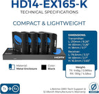 OREI 4K 1x4 HDMI Extender Splitter Over CAT6/7 Ethernet Cable Up to 4K@30Hz upto 165 ft-1080P@60Hz upto 230 ft, IR control, EDID, HDMI Loop Out (HD14-EX165-K)