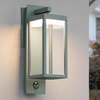 Lustrlach Outdoor Motion Sensor Wall Light for House LED Modern Outside Wall Mount Porch Light IP54 Waterproof with Clear Glass Aluminum Exterior Light Fxiture,3000K 750lm