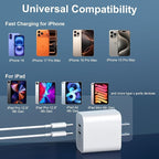 USB C Charger for iPhone 17/16/15 Pro Max Charger Fast Charging 10FT, 20W C Charge Block with USB C to C Cord Cable Compatible for iPhone 17 16 15 Pro Max/17 16 15 Pro/17 16 15 Plus/17 16 15
