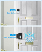 MIIGII Anti-Theft Doorbell Mount for Ring Doorbell 4/ 3/ 2/ 1, No Drill Adjustable Video Doorbell Cover Holder for Home Apartment Office Room, Waterproof Stainless Metal Made, Black