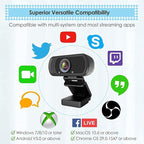 USB C Webcam for Switch 2 / PC: 1080P HD Web Cam with Mic,Computer Camera with Privacy Cover & Tripod Stand for MAC Desktop Laptop, Wide Angle Webcam Pro Streaming Web Camera for Skype/Teams/Webex