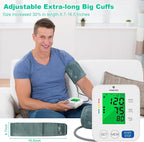Panacare Blood Pressure Machine, Automatic Upper Arm Blood Pressure Monitor for Home use, 2x99 Readout and BP Cuff, 3.4" 3-Color Backlit Screen, Adjustable Large Cuff (8 to 16 inches), White