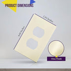ENERLITES Duplex Outlet Receptacle Cover, Screwless Wall Plate, Standard Size, 1-Gang 4.68" x 2.93", Unbreakable Polycarbonate Thermoplastic, UL Listed, SI8821-LA-10PCS, Light Almond, 10 pack