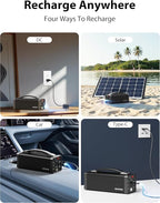 YKPOWER Portable Power Station 150W, 133.2 Wh/36000mAh Fast Charging, Portable Power Bank with 5 Outputs, AC Outlets, LED Light for Backup Home Outdoor Emergency Travel Camping RV