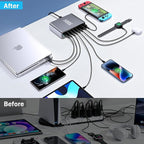 500W USB C Fast Charger Block, PD3.1 140W 8 Port USB Charging Station, GaN Ⅲ Pro PD PPS Fast Charging Station for Multiple Devices,Laptop Wall Charger Compatible with iPhone 17/iPad/MacBook etc