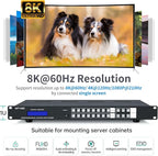 MT-VIKI 8x8 8K UHD HDMI 2.1 Matrix Switcher with Audio De-embedder, 8K@60Hz and 4K@120Hz, EDID, RS232, LAN Port, APP, Web GUI (8 in 8 Out)